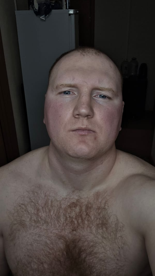Man takes shirtless selfies indoors in Russia