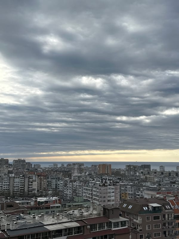 Morning clouds observed over Varna cityscape
