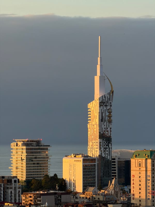 Batumi skyline and coast at golden hour, multiple angles