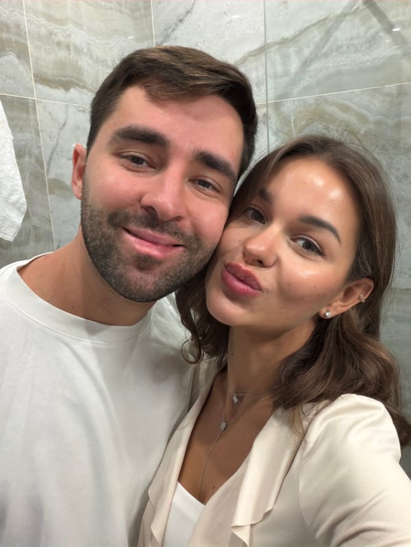 Couple shares gourmet breakfast in Lyon apartment