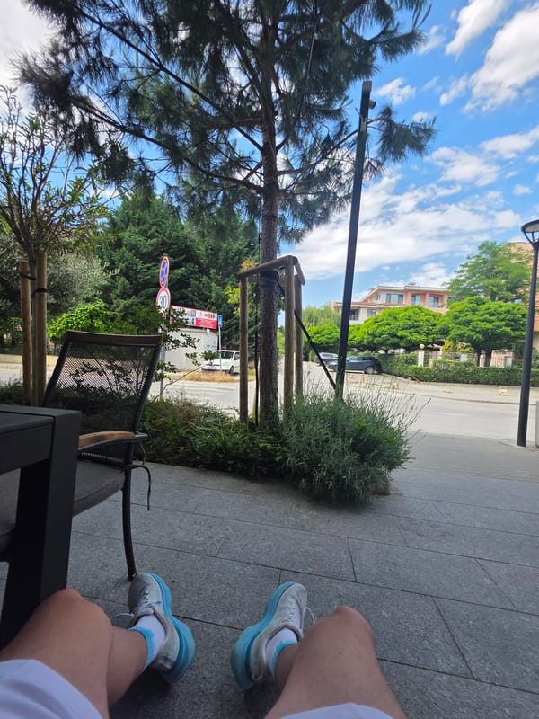 Street view in Varna, Bulgaria on cloudy summer day