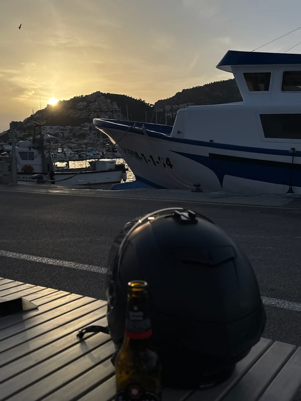 Evening harbor scene captured in Andratx, Spain