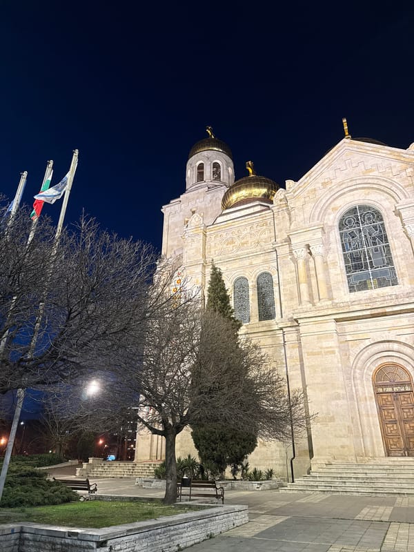 Evening scenes documented across Varna, Bulgaria landmarks and venues