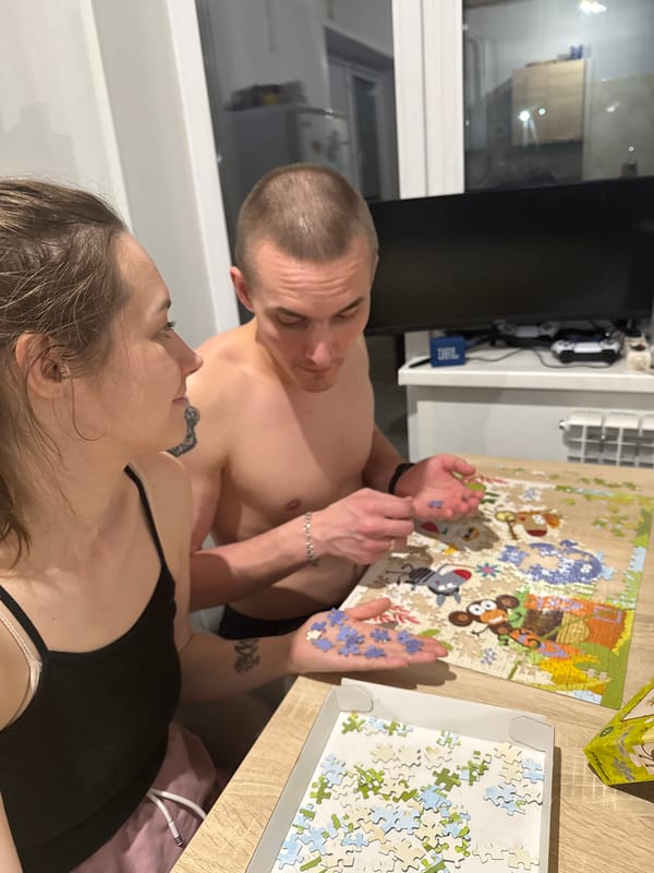 Family spends quiet afternoon at home in Chaikovsky, Russia