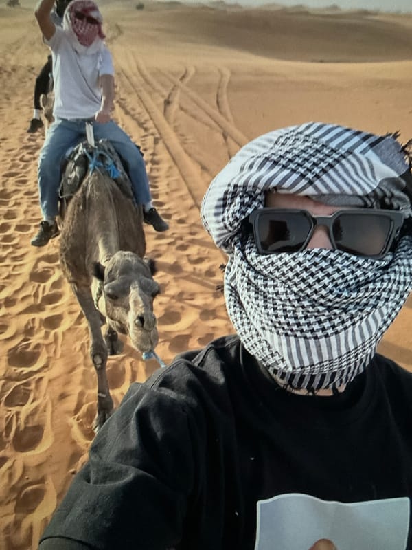 Desert rides, garage cars, a puppy, and a bold hashtag