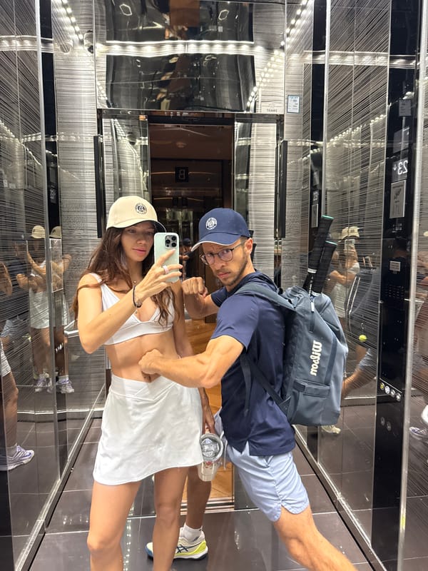 Mirrored elevator selfie in Ramat Gan sports attire
