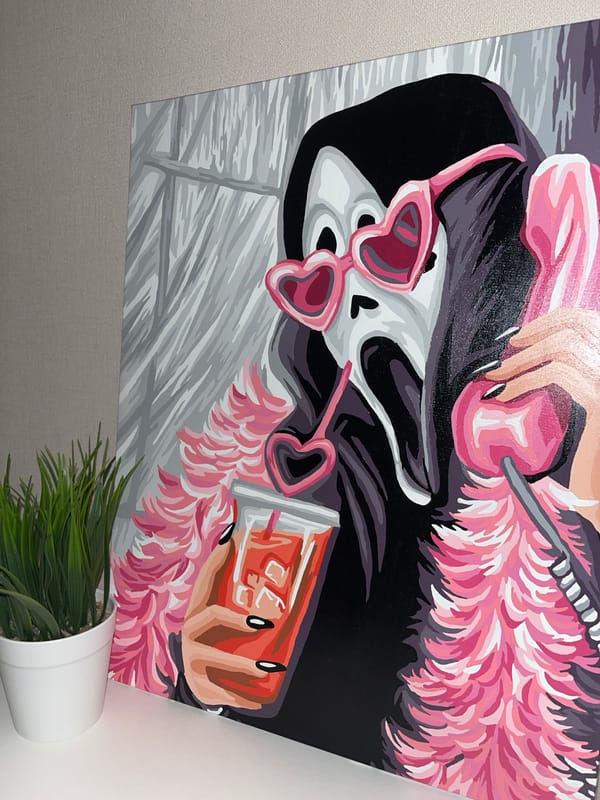 Person documents evening selfie session with artwork in Krasnodar
