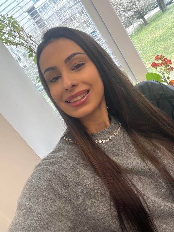 Woman takes selfies during coffee day in Sofia