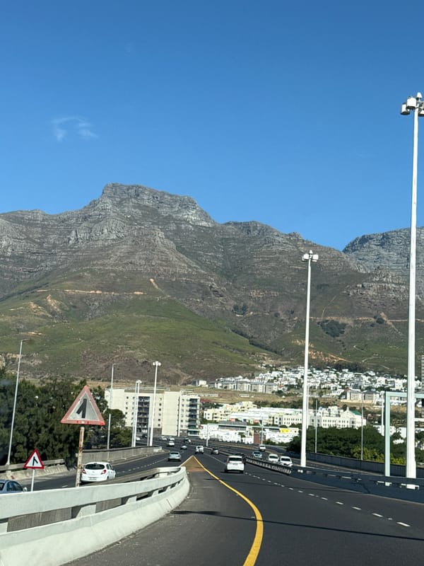 Cape Town mountain landscape viewed from highway captured
