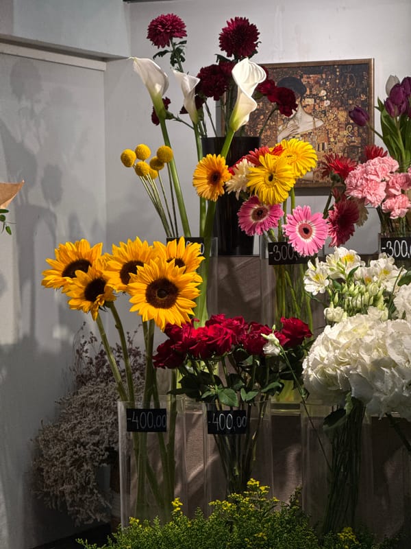 Belgrade flower shop displays spring bouquets and arrangements