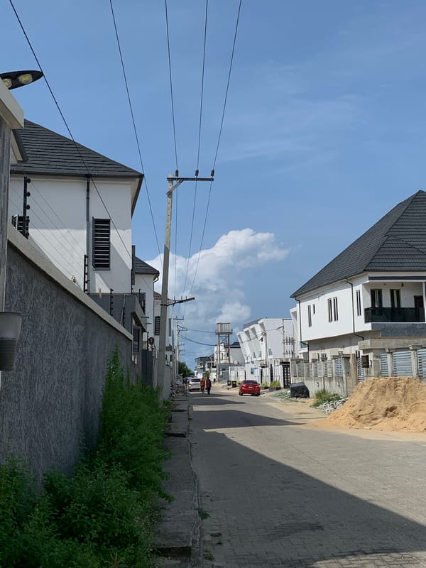 Sunny day captured on residential street in Lekki, Nigeria