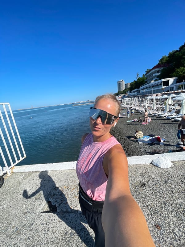 Lazy summer morning along the Sochi beachfront