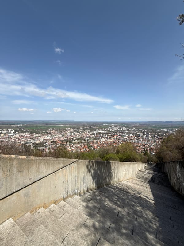Tourist visits Bulgaria's 1300 Years Monument in Shumen