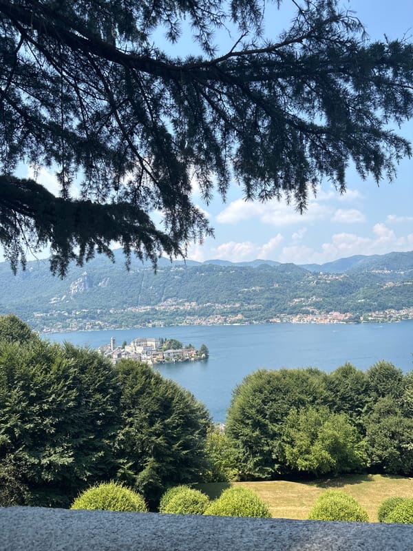 Morning views over Lake Orta from the shoreline overlooks