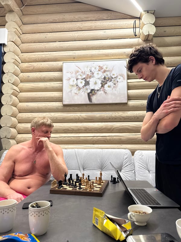 Indoor leisure moments: chess game and sofa rest