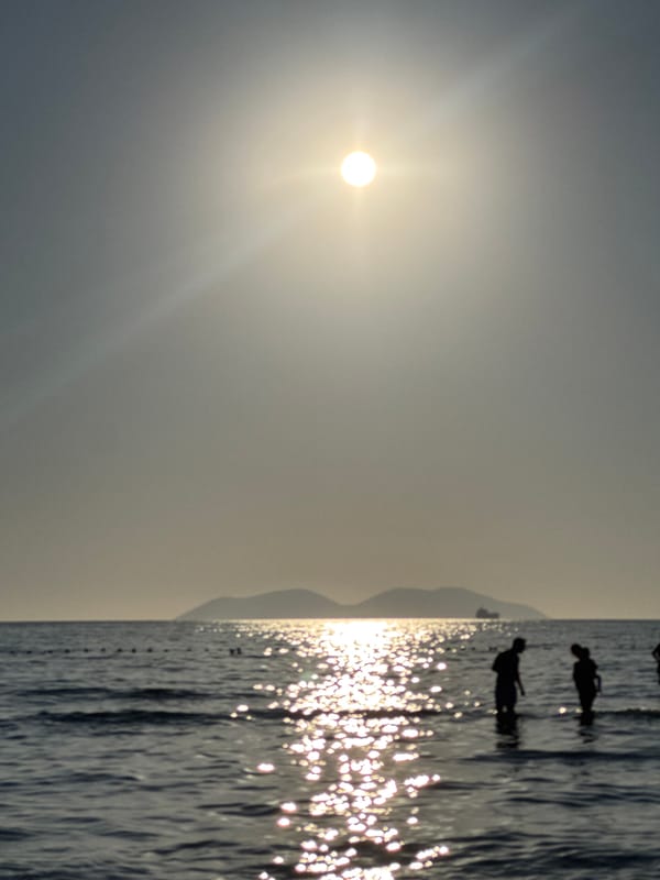 Golden hour on the Adriatic shore in Vlora