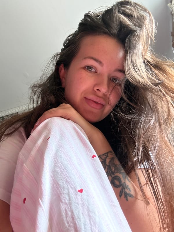 Morning bedroom selfies in striped pajamas, Bely Yar