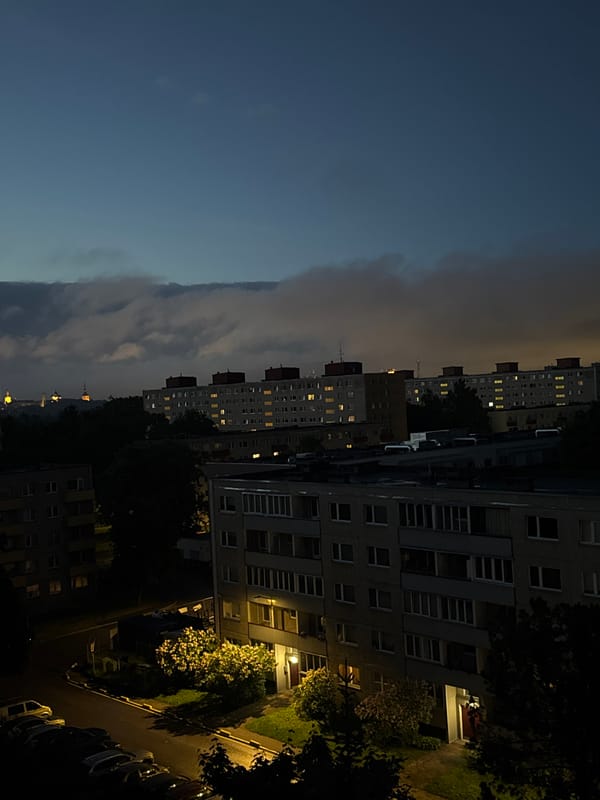 Twilight photography session captures residential Tallinn during evening hours