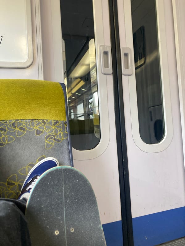Train interior with skateboard observed in Villepinte, France