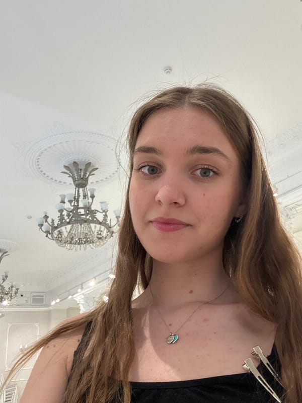 Woman takes selfies at Perm Academic Theater