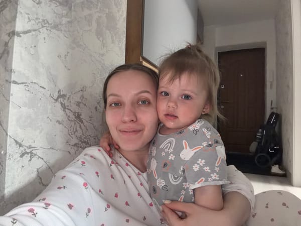 Mother and toddler share domestic moments in Russian home