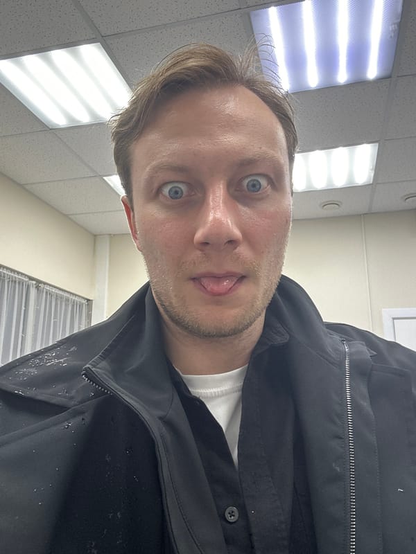 Man takes playful selfies in Sochi, Russia