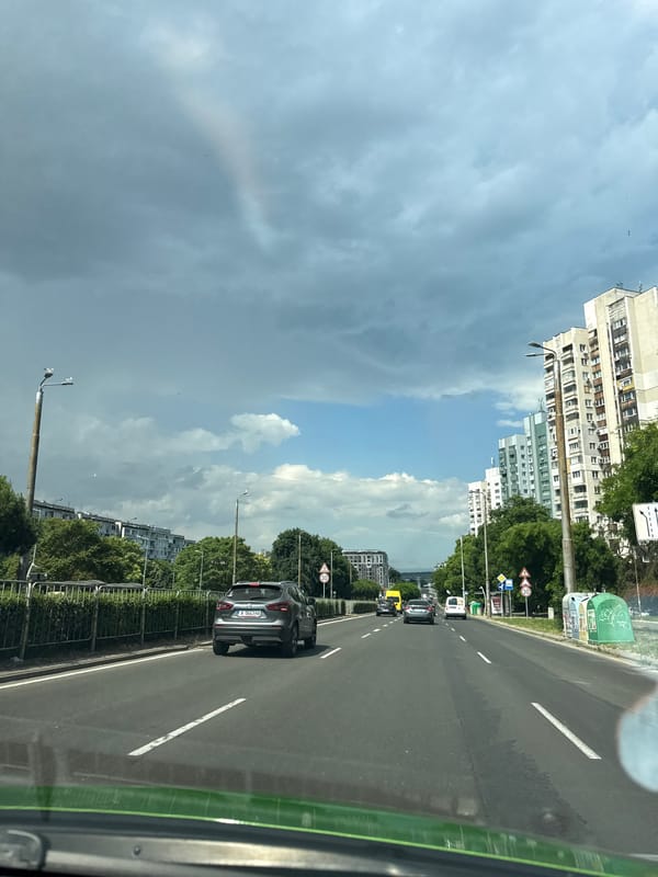 Rolling through Burgas streets on a partly stormy afternoon