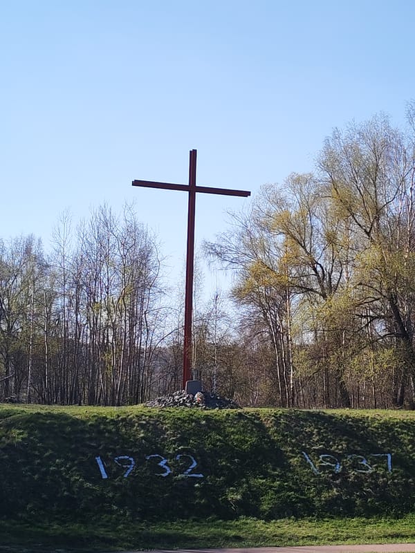 Memorial site with historical markers documented in Dmitrov, Russia