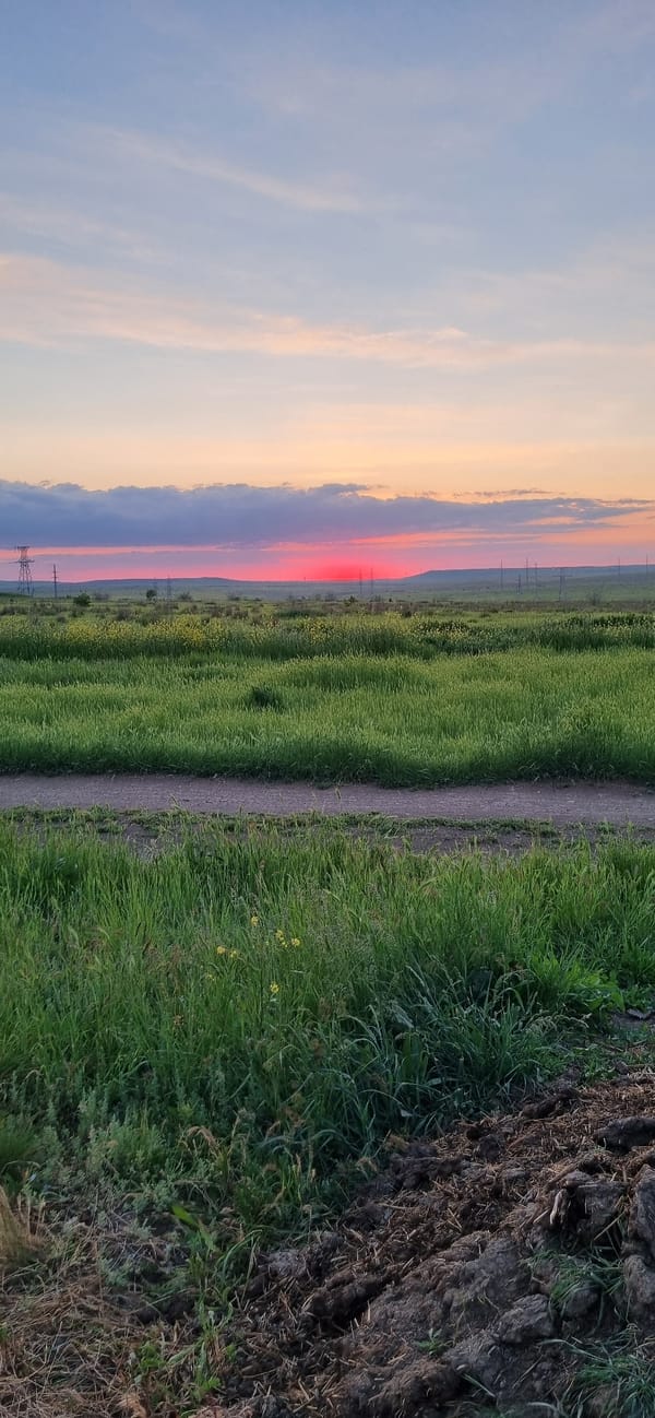 Evening sunset and daily life captured in Blizhnee, Ukraine
