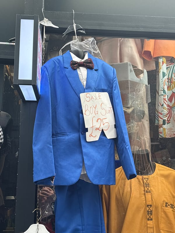 London shoppers encounter clothing sales and Mexican food