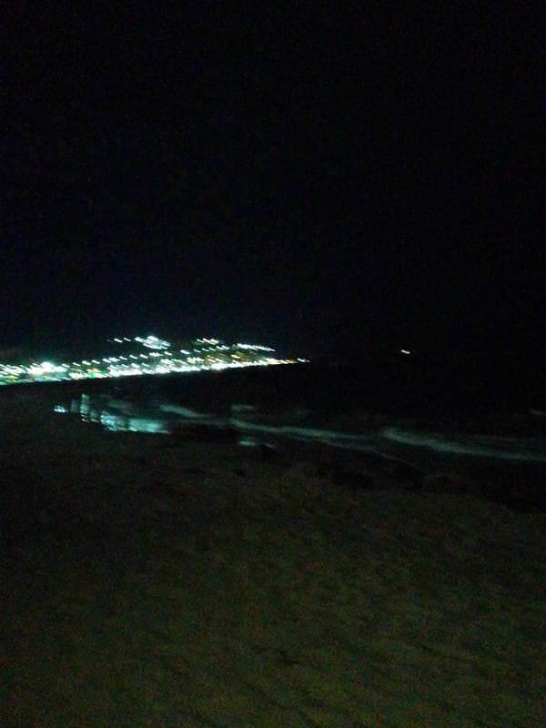 Nighttime coastal lights captured by witness April 24