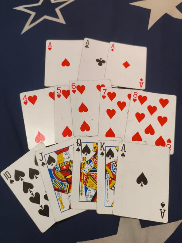 Playing cards and everyday scenes documented in Depok, Indonesia