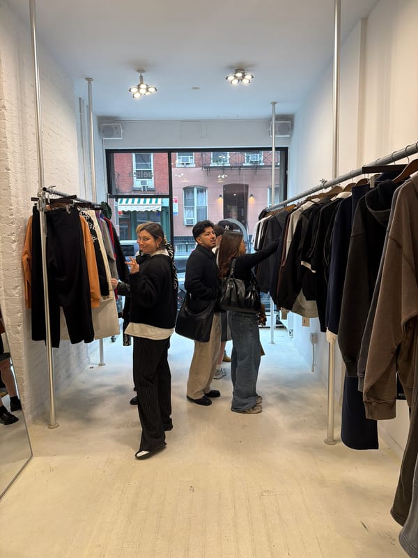 Men gather in NYC clothing store