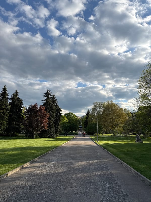 Unknown witness documents afternoon stroll through Dobrich city park