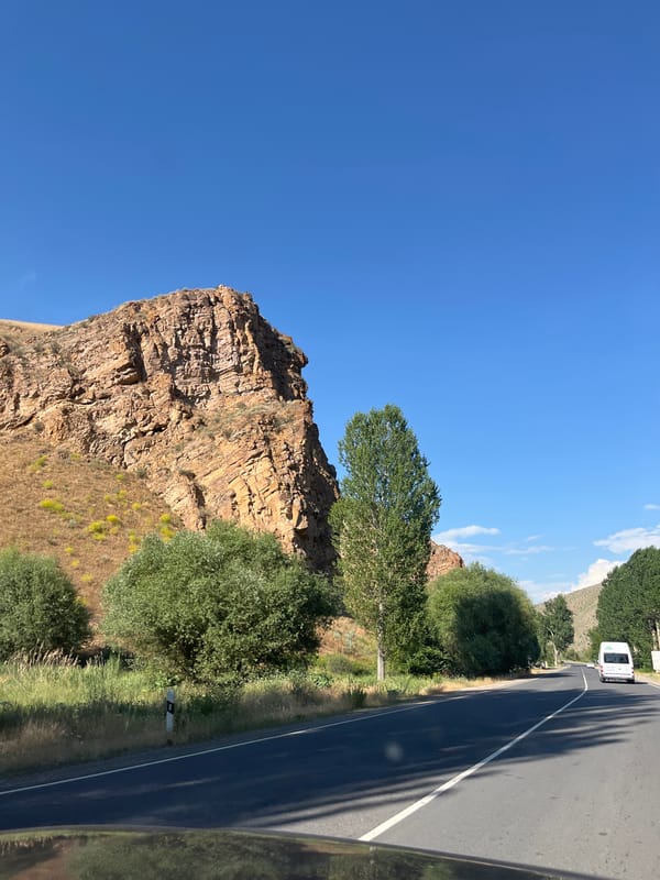 Mountain road through Yelpin, Armenia's rocky terrain