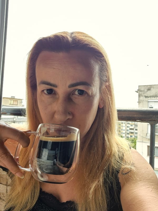 Coffee, stormy skies, and a quiet afternoon in the city.