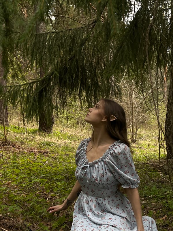 Woman photographed in forest near Фоки, Russia