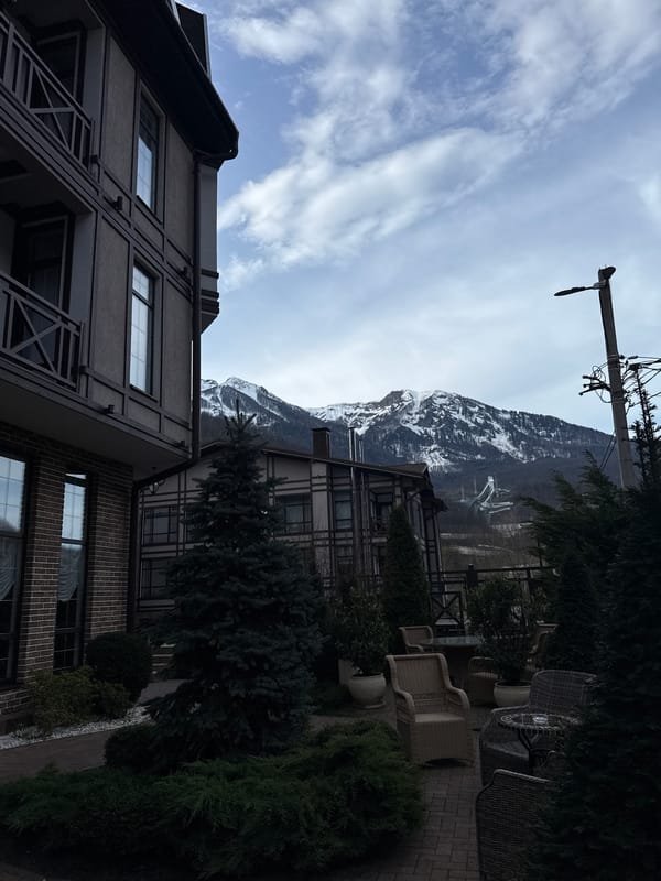 Morning scenes captured in mountain resort town Estosadok