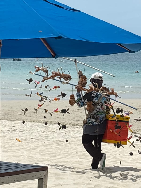 Morning beach activity observed at Baan Chaweng Thailand