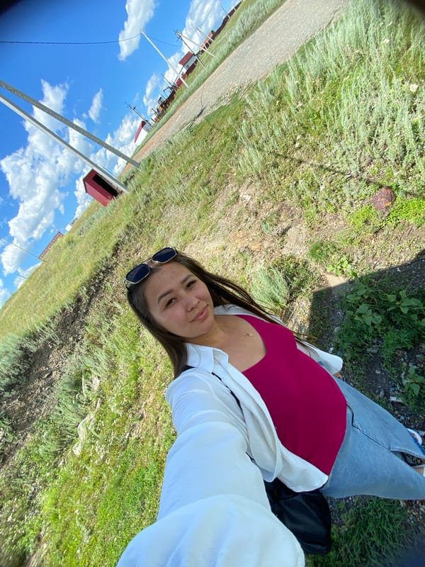 Sunny summer morning exploring rural hillsides in Yuldybayevo, Russia