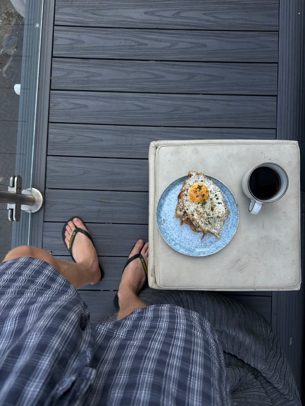 Laid-back summer morning at a London spot, indoors and out