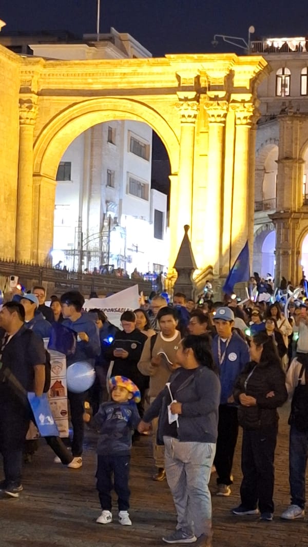 Chinese lion dancers perform in Arequipa plaza celebration