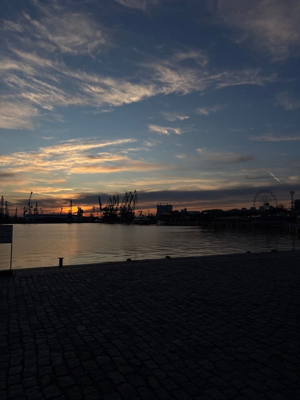 Sunset captured over Varna waterfront in Bulgaria