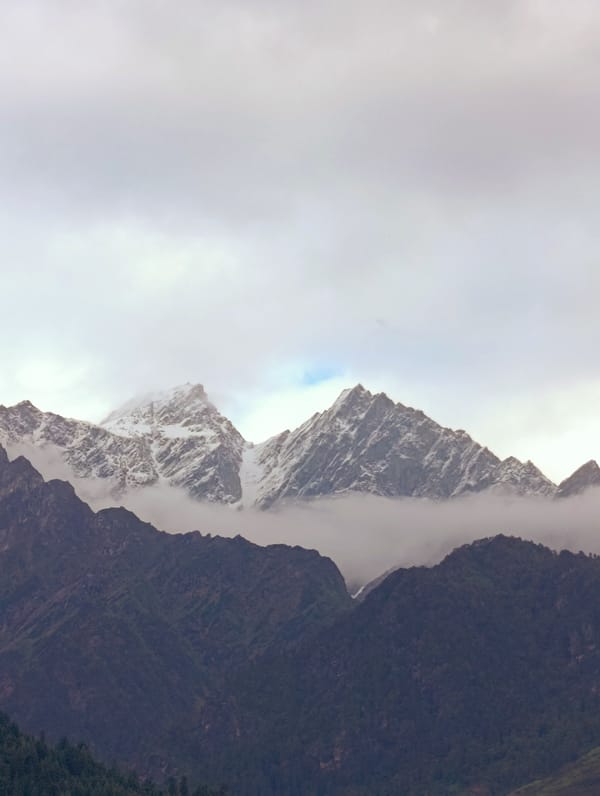 Mountain vistas and dramatic skies in Vashisht, India