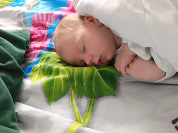 Morning moments captured with sleeping baby in Andreyevo, Russia