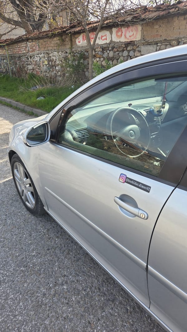 Silver VW Golf documented extensively in Bulgarian village morning