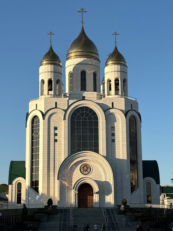 Kaliningrad's Church of the Resurrection captured in afternoon sunlight