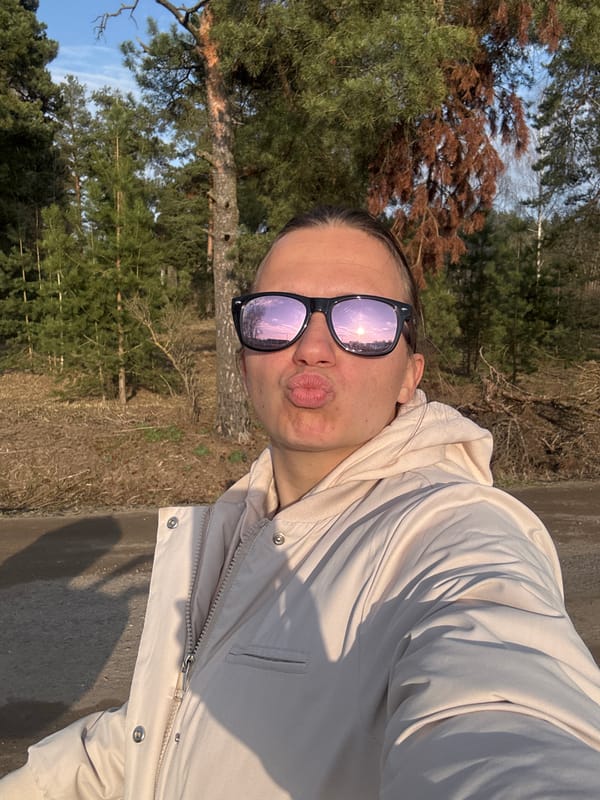 Woman takes selfie outdoors in Gafidovo, Russia