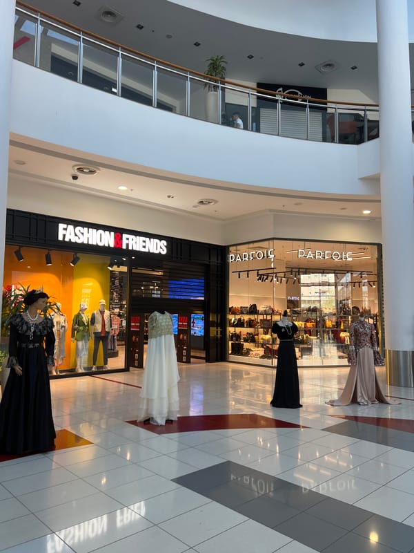 Morning shopping mall scene documented in Podgorica, Montenegro