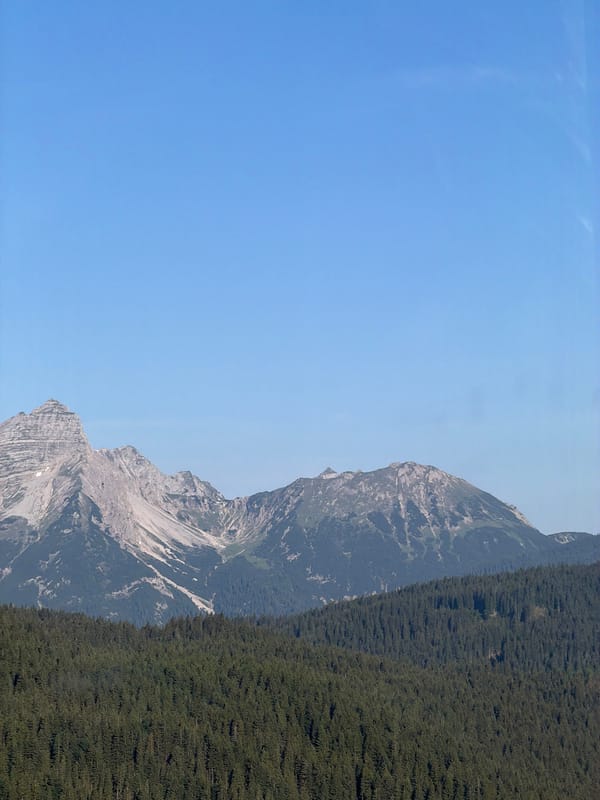 Alpine lake and forest at dawn near Grainau